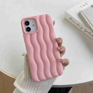 For iPhone 11 Skin Feel 3D Water Wave Texture Phone Case(Pink)