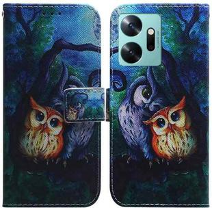 For Infinix Zero 20 / X6821 Coloured Drawing Flip Leather Phone Case(Oil Painting Owl)