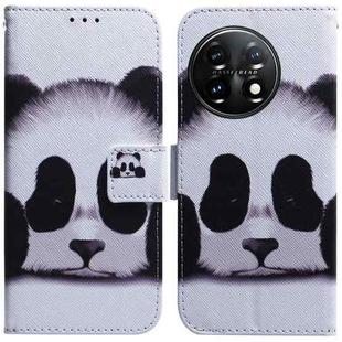 For OnePlus 11 Coloured Drawing Flip Leather Phone Case(Panda)