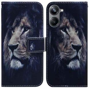 For Realme 10 Pro 5G Coloured Drawing Flip Leather Phone Case(Lion)