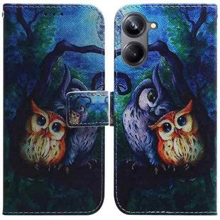For Realme 10 Pro 5G Coloured Drawing Flip Leather Phone Case(Oil Painting Owl)