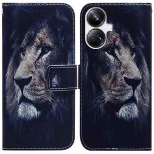 For Realme 10 Pro+ Coloured Drawing Flip Leather Phone Case(Lion)