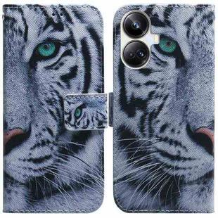 For Realme 10 Pro+ Coloured Drawing Flip Leather Phone Case(Tiger)