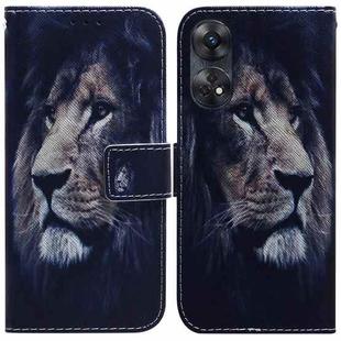 For OPPO Reno8 T 4G Coloured Drawing Flip Leather Phone Case(Lion)