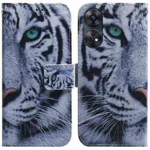 For OPPO Reno8 T 4G Coloured Drawing Flip Leather Phone Case(Tiger)