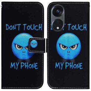 For OPPO Reno8 T 5G / A1 Pro 5G Coloured Drawing Flip Leather Phone Case(Anger)