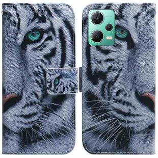 For Xiaomi Redmi Note 12 5G Coloured Drawing Flip Leather Phone Case(Tiger)