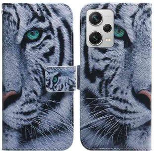 For Xiaomi Redmi Note 12 Pro+ Coloured Drawing Flip Leather Phone Case(Tiger)