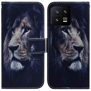 For Xiaomi 13 5G Coloured Drawing Flip Leather Phone Case(Lion)