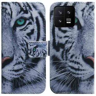 For Xiaomi 13 5G Coloured Drawing Flip Leather Phone Case(Tiger)