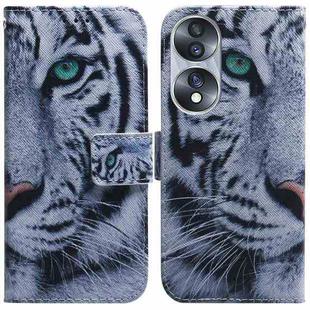 For Honor 70 Coloured Drawing Flip Leather Phone Case(Tiger)