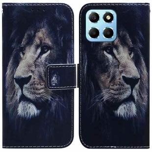 For Honor X8 5G Coloured Drawing Flip Leather Phone Case(Lion)
