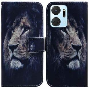 For Honor X7A Coloured Drawing Flip Leather Phone Case(Lion)