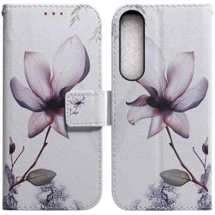 For Sony Xperia 1 IV 2023 Coloured Drawing Flip Leather Phone Case(Magnolia)