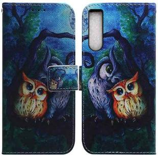 For Sony Xperia 10 IV 2023 Coloured Drawing Flip Leather Phone Case(Oil Painting Owl)