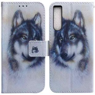 For Sony Xperia 10 IV 2023 Coloured Drawing Flip Leather Phone Case(White Wolf)