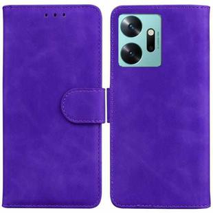 For Infinix Zero 20 / X6821 Skin Feel Pure Color Flip Leather Phone Case(Purple)