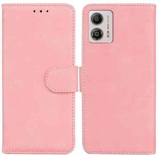 For Motorola Moto G13 / G23 / G53 Skin Feel Pure Color Flip Leather Phone Case(Pink)