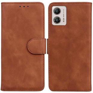 For Motorola Moto G13 / G23 / G53 Skin Feel Pure Color Flip Leather Phone Case(Brown)