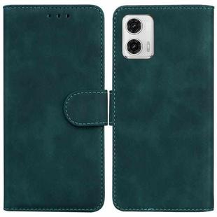 For Motorola Moto G73 Skin Feel Pure Color Flip Leather Phone Case(Green)
