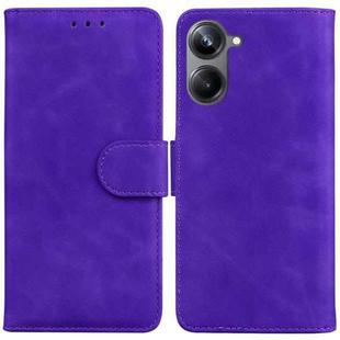 For Realme 10 Pro 5G Skin Feel Pure Color Flip Leather Phone Case(Purple)