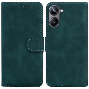 For Realme 10 Pro 5G Skin Feel Pure Color Flip Leather Phone Case(Green)