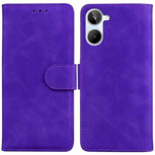 For Realme 10 4G Skin Feel Pure Color Flip Leather Phone Case(Purple)