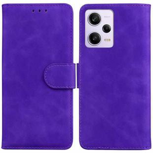 For Xiaomi Redmi Note 12 Pro 5G Skin Feel Pure Color Flip Leather Phone Case(Purple)