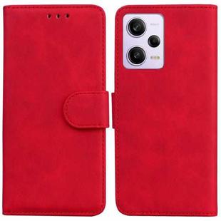 For Xiaomi Redmi Note 12 Pro 5G Skin Feel Pure Color Flip Leather Phone Case(Red)