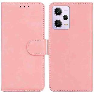 For Xiaomi Redmi Note 12 Pro 5G Skin Feel Pure Color Flip Leather Phone Case(Pink)