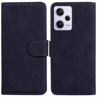 For Xiaomi Redmi Note 12 Pro 5G Skin Feel Pure Color Flip Leather Phone Case(Black)