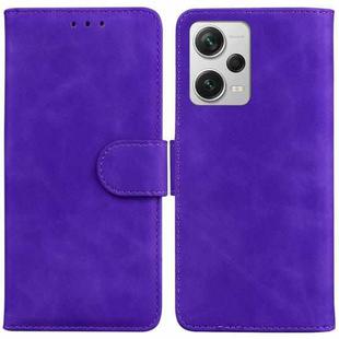 For Xiaomi Redmi Note 12 Pro+ Skin Feel Pure Color Flip Leather Phone Case(Purple)