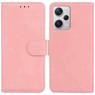 For Xiaomi Redmi Note 12 Pro+ Skin Feel Pure Color Flip Leather Phone Case(Pink)