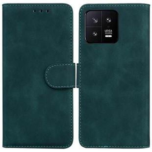 For Xiaomi 13 5G Skin Feel Pure Color Flip Leather Phone Case(Green)