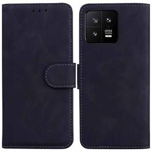 For Xiaomi 13 5G Skin Feel Pure Color Flip Leather Phone Case(Black)
