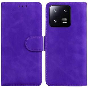 For Xiaomi 13 Pro 5G Skin Feel Pure Color Flip Leather Phone Case(Purple)