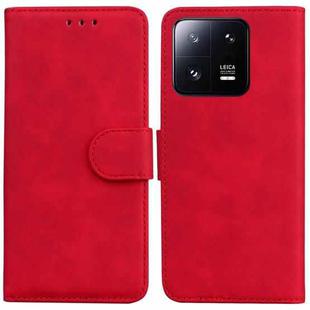 For Xiaomi 13 Pro 5G Skin Feel Pure Color Flip Leather Phone Case(Red)