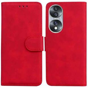 For Honor 70 Skin Feel Pure Color Flip Leather Phone Case(Red)