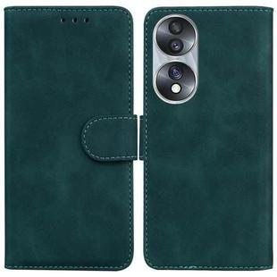 For Honor 70 Skin Feel Pure Color Flip Leather Phone Case(Green)
