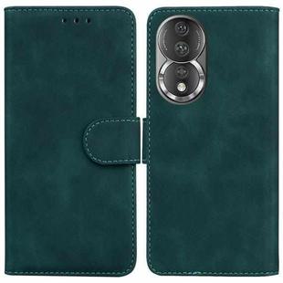 For Honor 80 Skin Feel Pure Color Flip Leather Phone Case(Green)