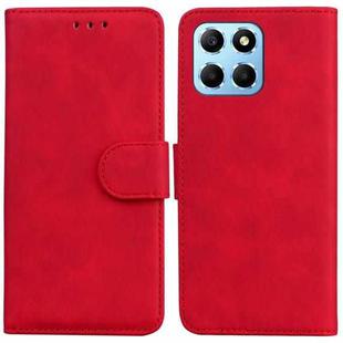 For Honor X8 5G Skin Feel Pure Color Flip Leather Phone Case(Red)