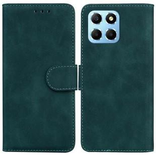 For Honor X8 5G Skin Feel Pure Color Flip Leather Phone Case(Green)