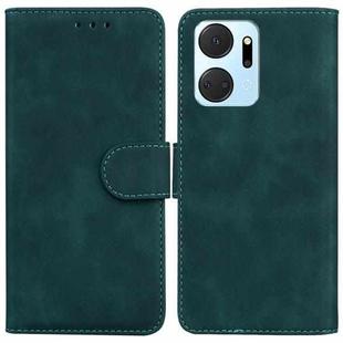 For Honor X7A Skin Feel Pure Color Flip Leather Phone Case(Green)