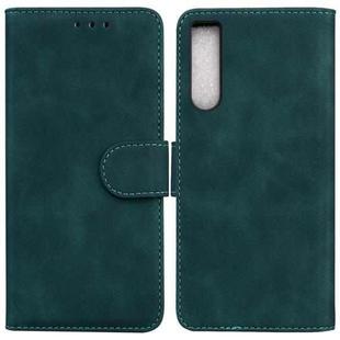 For Sony Xperia 10 IV 2023 Skin Feel Pure Color Flip Leather Phone Case(Green)