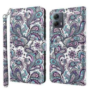 For Motorola Moto G13 / G23 / G53 3D Painting Pattern Leather Phone Case(Swirl Pattern)