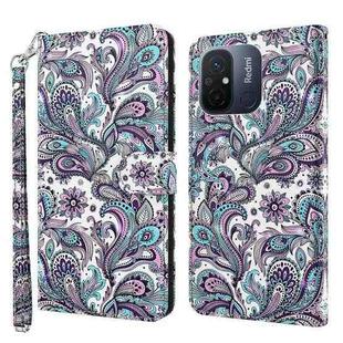 For Xiaomi Redmi 11A 4G 3D Painting Pattern Leather Phone Case(Swirl Pattern)