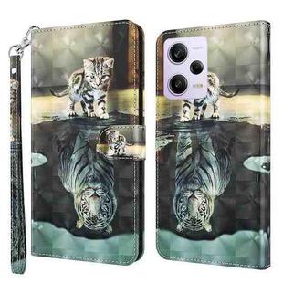 For Xiaomi Redmi Note 12 Pro 5G Global 3D Painting Pattern Leather Phone Case(Cat Tiger)