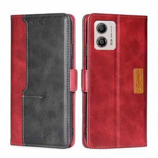 For Motorola Moto G53 5G/G13 4G/G23 4G Contrast Color Side Buckle Leather Phone Case(Red + Black)
