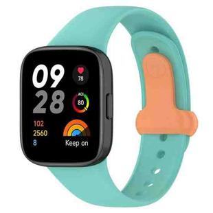 For Redmi Watch 3 Nail Button Silicone Watch Band(Cyan+Orange)