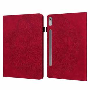 For Lenovo Tab P11 Pro Gen 2 Peacock Embossed Pattern Leather Tablet Case(Red)